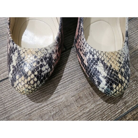 Calvin Klein Heels Renni 2 Tone Snake Patent Pumps Pink Grey Leather Size 8M - Picture 11 of 11